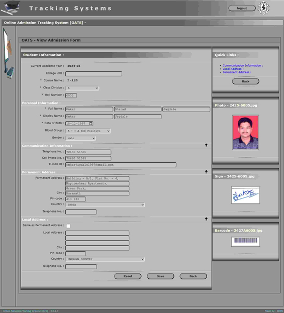 Student Tracking System